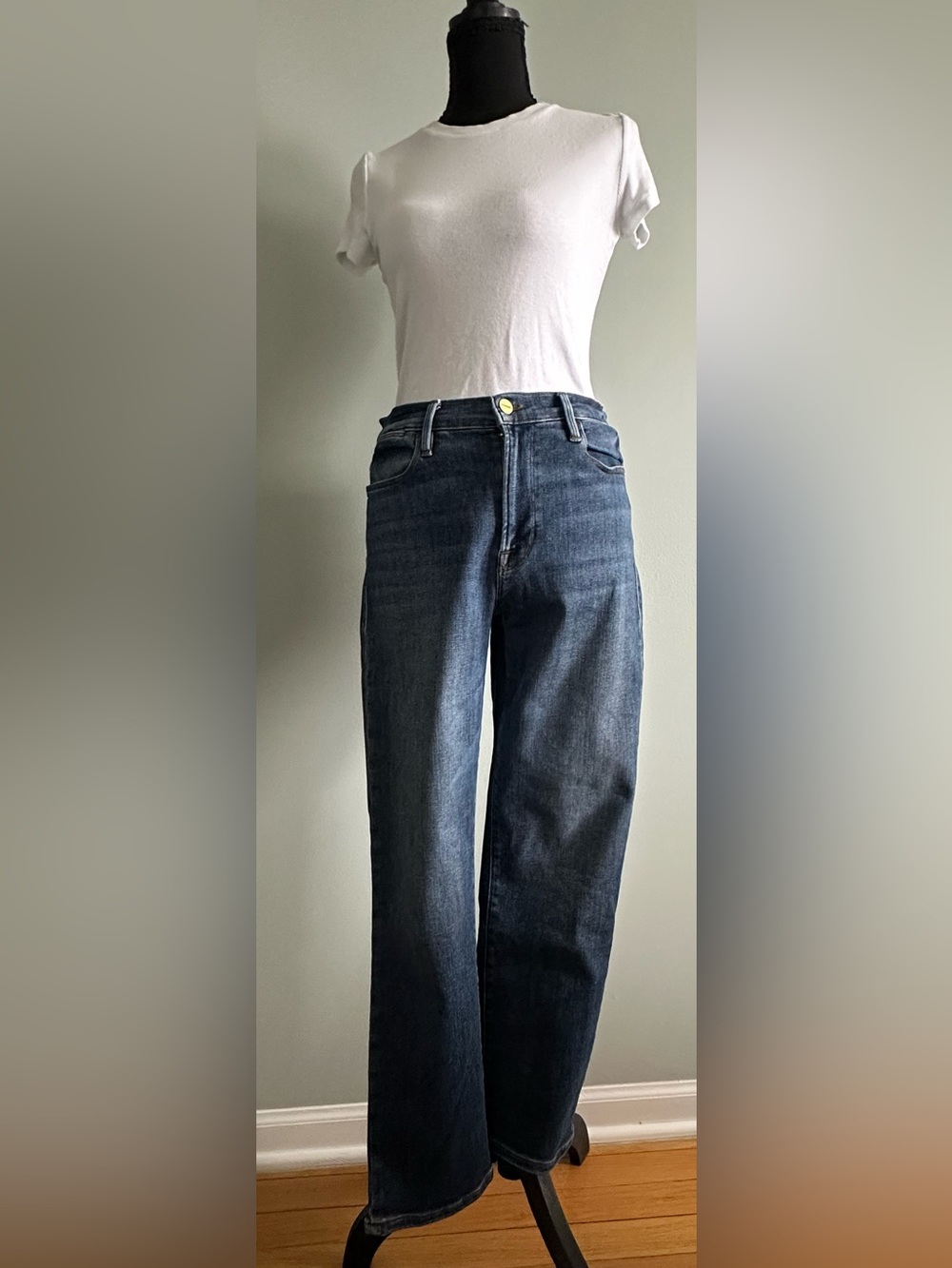 FRAME Le High Straight Ankle Jeans, Bestia, Size 30